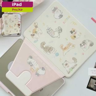 Cartoon Kitten Rotating Protective Case for iPad