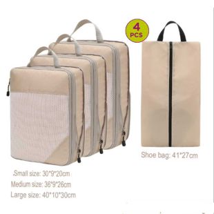 Portable Clothes Travel Organizing Mesh Bag 4Pcs Set