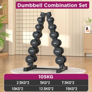 Professional Men’s Dumbbell Combination Set 105KG with Rack