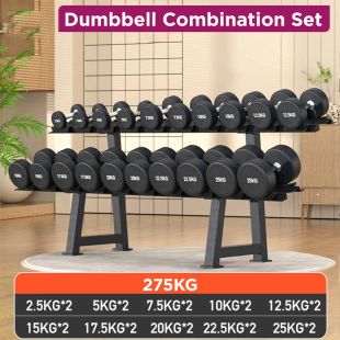 Professional Men’s Dumbbell Combination Set 275KG with Rack