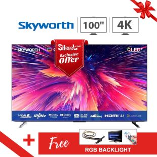 100 Inch QLED UHD 4K Android Smart TV by Skyworth + Free RGB Light