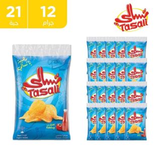 تسالي - شيبس رقائق البطاطس بنكهة الكاتشب 21 × 12 جم