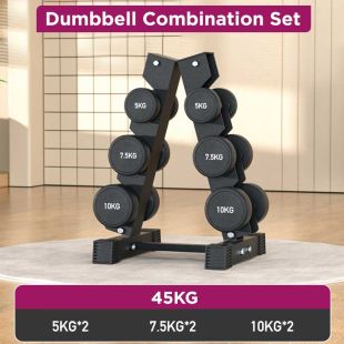 Professional Men’s Dumbbell Combination Set 45KG with Rack