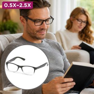 Adjustable Reading Glasses 0.5X–2.5X for Men and Women