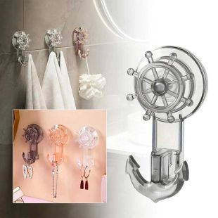 Rotating Suction Hanger with Dual Hooks Assorted Colors