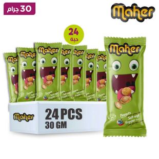 الماهر - فول سوداني مقرمش بنكهة الخل والملح 30 جرام × 24
