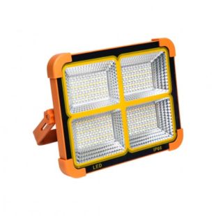 كشاف LED محمول 300 واط بالطاقة الشمسية وبطارية احتياطية