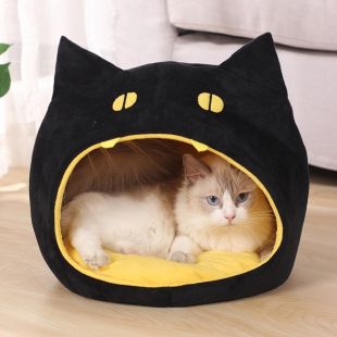 سرير قطط شبه مغلق 32 × 32 × 32 سم