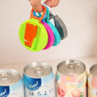 غطاء علب المشروبات بأنبوب شرب مدمج قابل للطي - 5 حبات