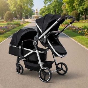Multi-Functional Two-Way Double Baby Stroller