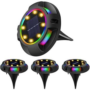 Solar Color Changing LED Disc 4 PCS
