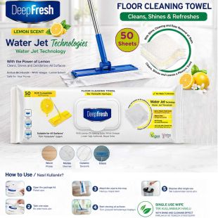 Deepfresh Floor Cleaning Towel Limon Oil 20cm x 35 cm (50 Sheets)