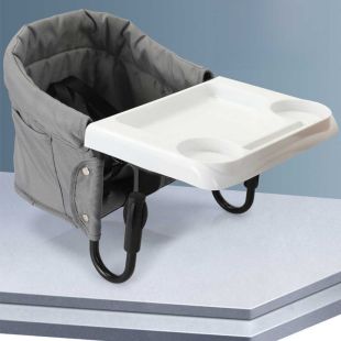 Foldable Baby Dining Seat Metal and Oxford Cloth with Table