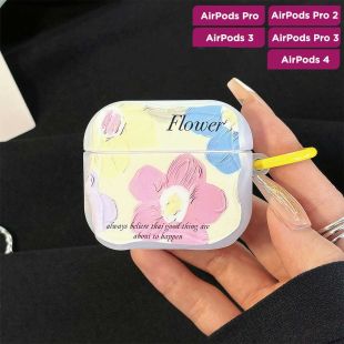 غطاء حماية بتصميم Oil Painting Flower لسماعات AirPods