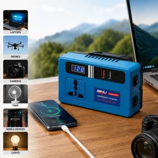Multifunction Intelligent Power Inverter with AC Socket and 2 USB Ports and Type-C Port