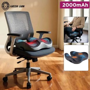 Green Lion Rechargeable Memory Foam Massage Seat Cushion with Heat Therapy