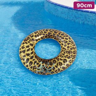Leopard print inflatable pool inner tube