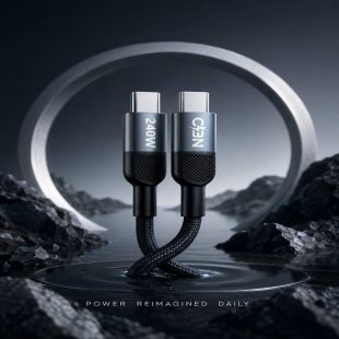كيبل NEO Ultra Flow من USB-C إلى USB-C قوة 240 واط بطول 2 متر من NEO