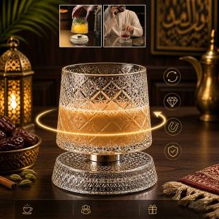 Premium Rotating Crystal Glass Set with Base