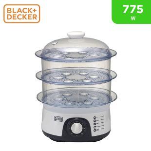 جهاز طهي الطعام بالبخار 3 مستويات 775 واط – ابيض من Black & Decker
