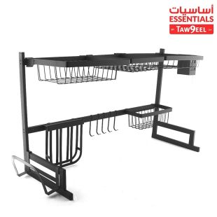 رف صحون ومنظم أدوات المطبخ حجم كبير من أساسيات توصيل