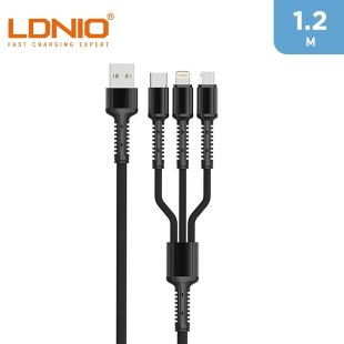 3 in 1 Fast Charger Cable 3.4A 1.2m by LDNIO 