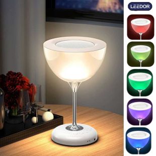 مصباح مكتبي بتقنية RGB ب 7 ألوان ومكبر صوت بلوتوث من LEEDOR