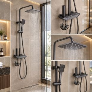 Wall Mounted Brass Piano Shower Set