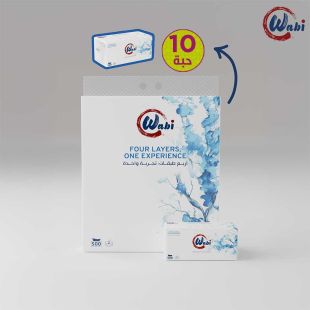 مناديل وابي الفاخرة للوجه 4 طبقات - 10 قطع