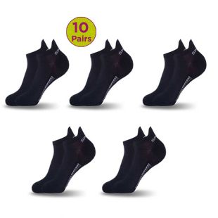 10 Pairs Men's Short Cotton Anti-Odor Socks - 100% Cotton