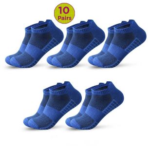 10 Pairs Men's Short Cotton Solid Color Socks - 100% Cotton