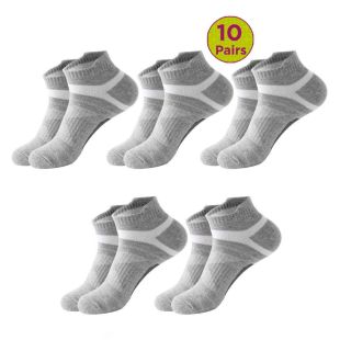 10 Pairs Men's Short High Absorbent Cotton Socks - 100% Cotton