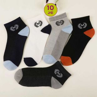 10 مجموعات جوارب رياضية قصيرة جيدة التهوية - ألوان متنوعة