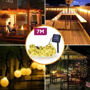 Solar-Powered Decorative String Lights 20 bulbs