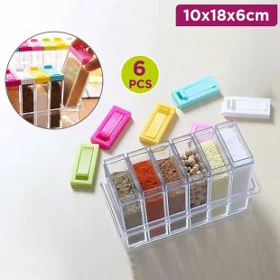 6 Pc Spice Jar Storage Box