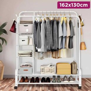 Multipurpose Double Clothes Hanger - White