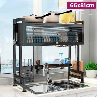 Kitchen Sink Rack Adjustable Shelf with Cabinet