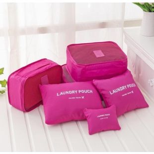 6 في 1 مجموعة أكياس الغسيل منظم السفر - ألوان متنوعة