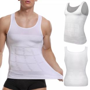 Top Undershirt Slimming Body Shape For Men 2Pcs