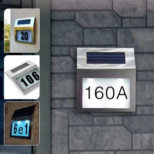 كشاف LED بالطاقة الشمسية مع رقم المنزل
