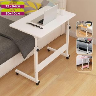 Stylish Adjustable Laptop Table with Wheels 60x40 cm