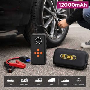 12000mAh Car Jump Starter with LCD Display and LED Flashlight  
