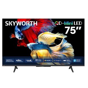 تلفزيون أندرويد ذكي 75 بوصة Mini LED بدقة 4K من Skyworth + شريط إضاءة RGB مجاناً