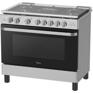طباخ غاز 90×60 سم 5 شعلات مع خاصية القلي الهوائي من Midea