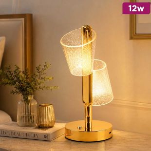 12W Double Shade Crystal LED Table Lamp