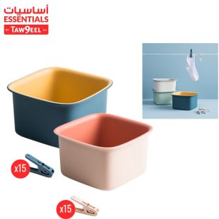 15pc Clothespin Basket