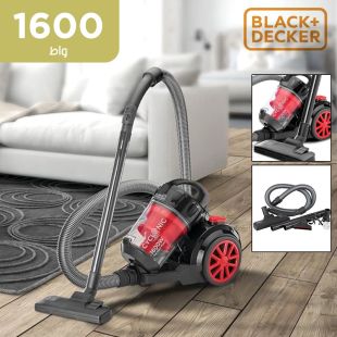 مكنسة كهربائية Cyclonic بدون كيس أتربة 1600 واط من Black & Decker  (منتج جديد / من غير كرتون)