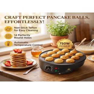 صانعة فطائر Pancake غير لاصقة 14 فتحة 750 واط من DENX