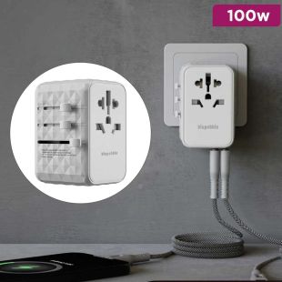 Blupebble Passport 4 100W World Travel Adapter GaN III with 3 USB-C and 2 USB-A Ports