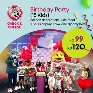Celebrate your Kids Birthday Party for 15 Kids at Chuck E.Cheese